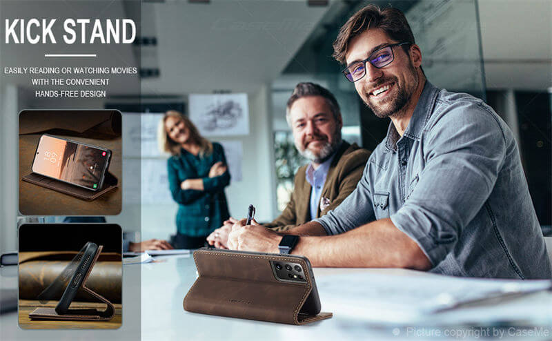 CaseMe Samsung Galaxy S21 Ultra Wallet Suede Leather Case