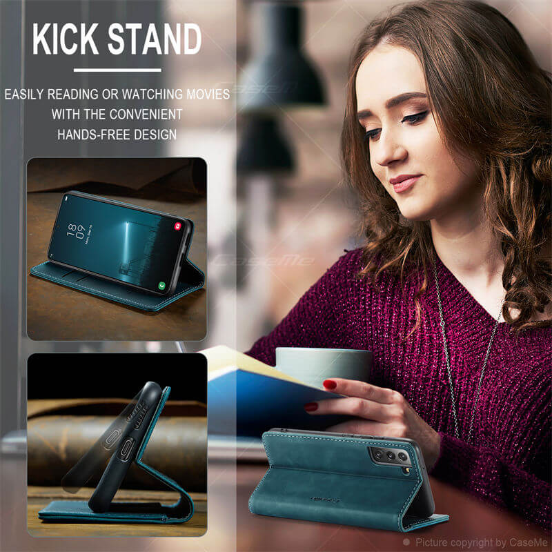 CaseMe Samsung Galaxy S22 Plus Wallet Suede Leather Case - Image 4