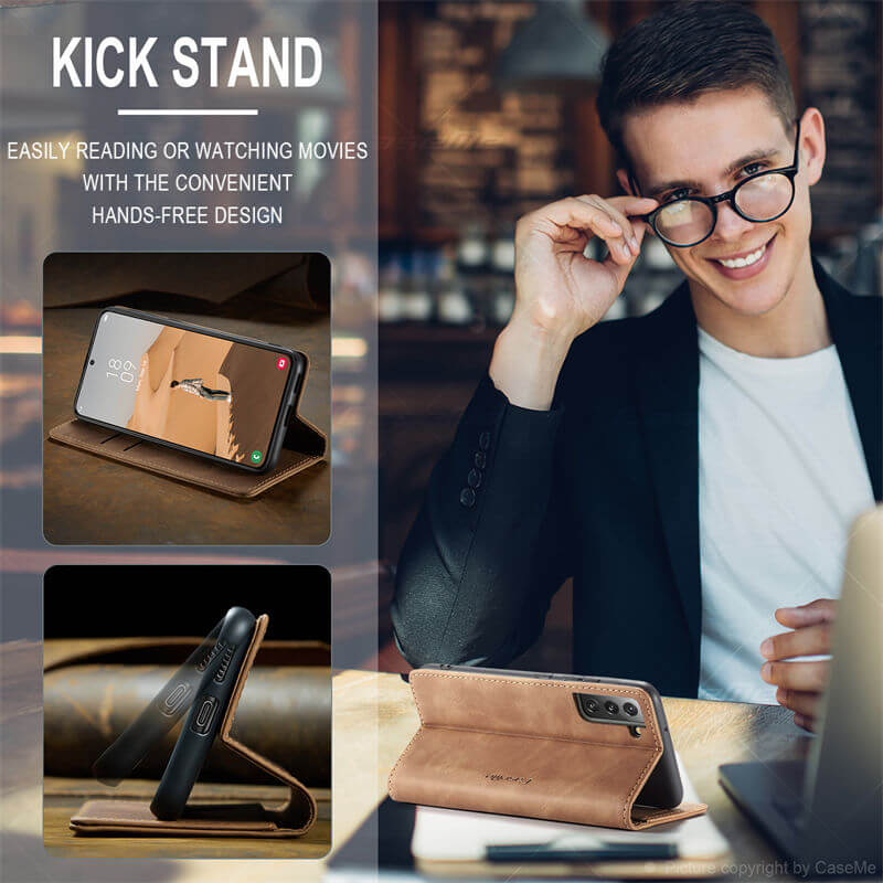 CaseMe Samsung Galaxy S22 Wallet Suede Leather Case - Image 4