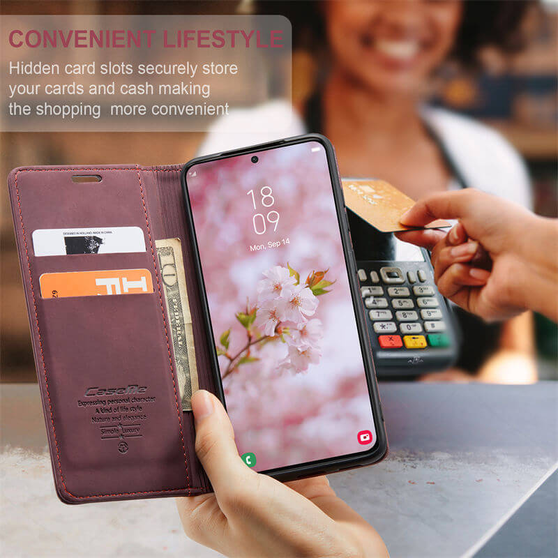 CaseMe Samsung Galaxy S22 Wallet Suede Leather Case - Image 6