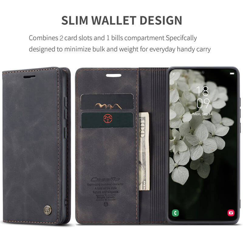 CaseMe Samsung Galaxy S22 Plus Wallet Suede Leather Case - Image 3