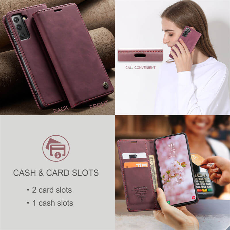 CaseMe Samsung Galaxy S22 Plus Wallet Suede Leather Case - Image 7