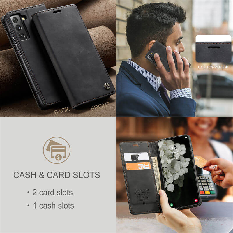 CaseMe Samsung Galaxy S22 Wallet Suede Leather Case - Image 7
