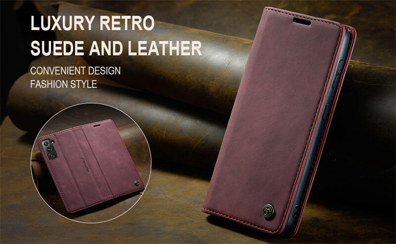 CaseMe Samsung Galaxy S22 Plus Wallet Suede Leather Case