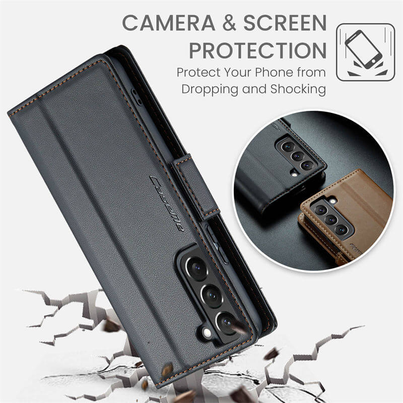 CaseMe Samsung Galaxy S22 Wallet RFID Blocking Magnetic Buckle Case - Image 10