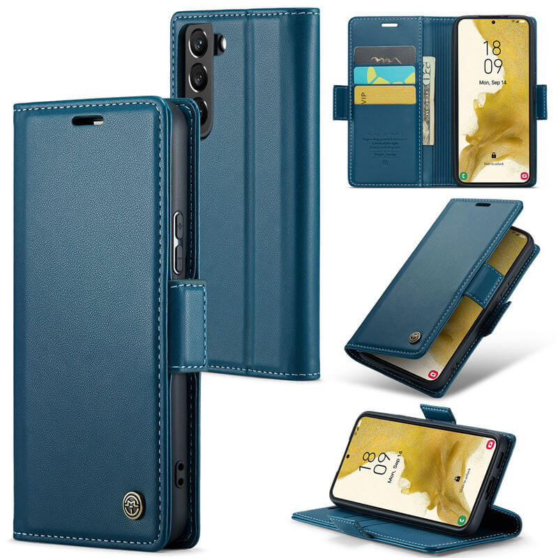 CaseMe Samsung Galaxy S22 Plus Wallet RFID Blocking Magnetic Buckle Case