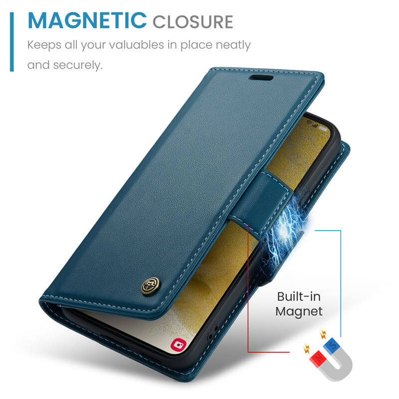 CaseMe Samsung Galaxy S22 Plus Wallet RFID Blocking Magnetic Buckle Case - Image 8