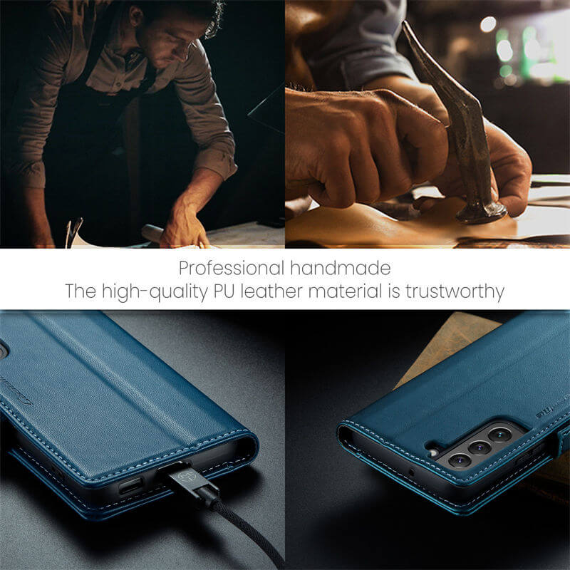 CaseMe Samsung Galaxy S22 Wallet RFID Blocking Magnetic Buckle Case - Image 11