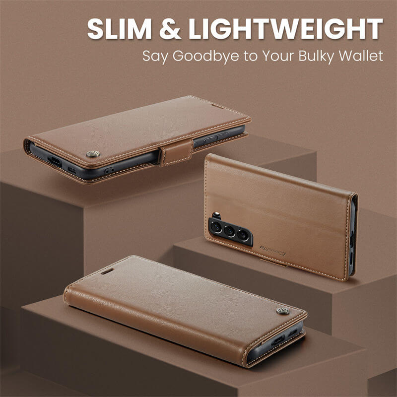 CaseMe Samsung Galaxy S22 Plus Wallet RFID Blocking Magnetic Buckle Case - Image 3
