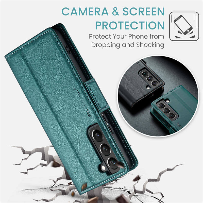 CaseMe Samsung Galaxy S22 Plus Wallet RFID Blocking Magnetic Buckle Case - Image 10