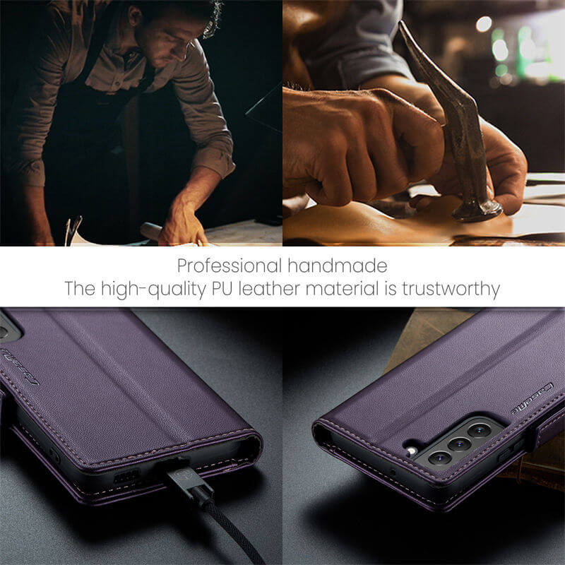 CaseMe Samsung Galaxy S22 Plus Wallet RFID Blocking Magnetic Buckle Case - Image 11