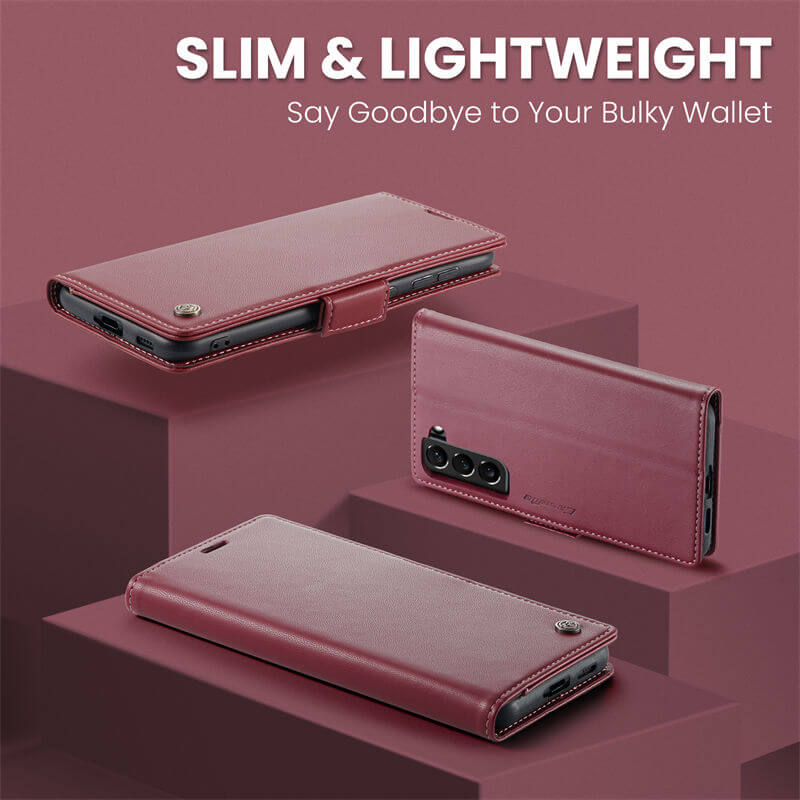 CaseMe Samsung Galaxy S22 Wallet RFID Blocking Magnetic Buckle Case - Image 3