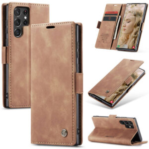 CaseMe Samsung Galaxy S22 Ultra Wallet Suede Leather Case