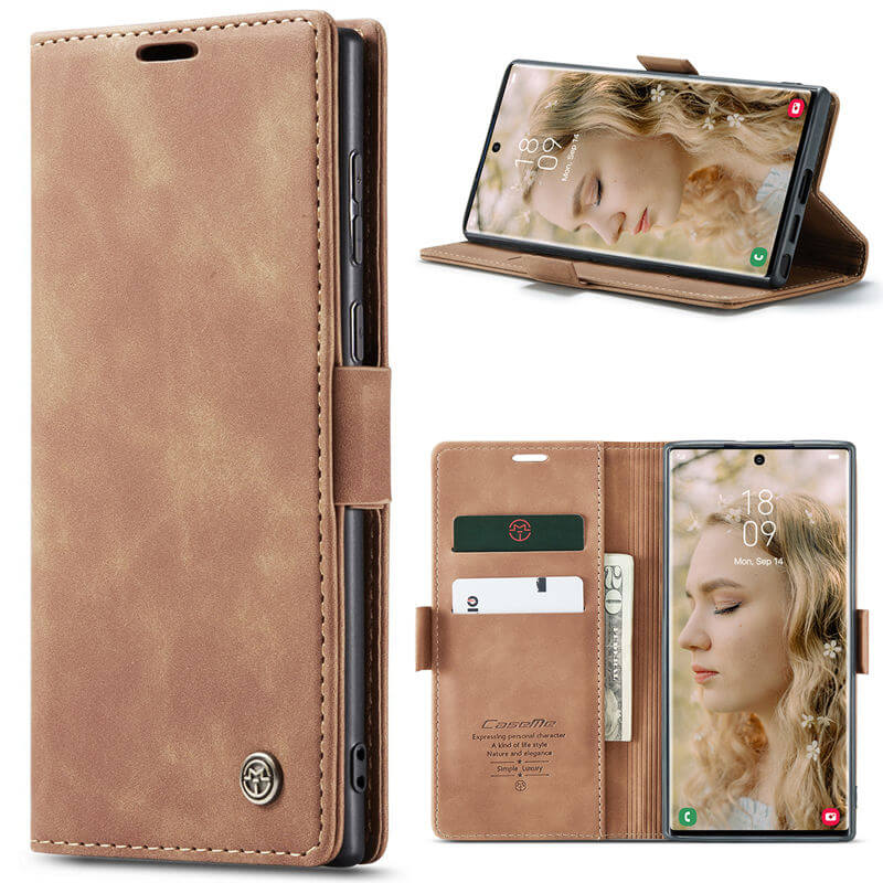 CaseMe Samsung Galaxy S22 Ultra Wallet Suede Leather Case - Image 11