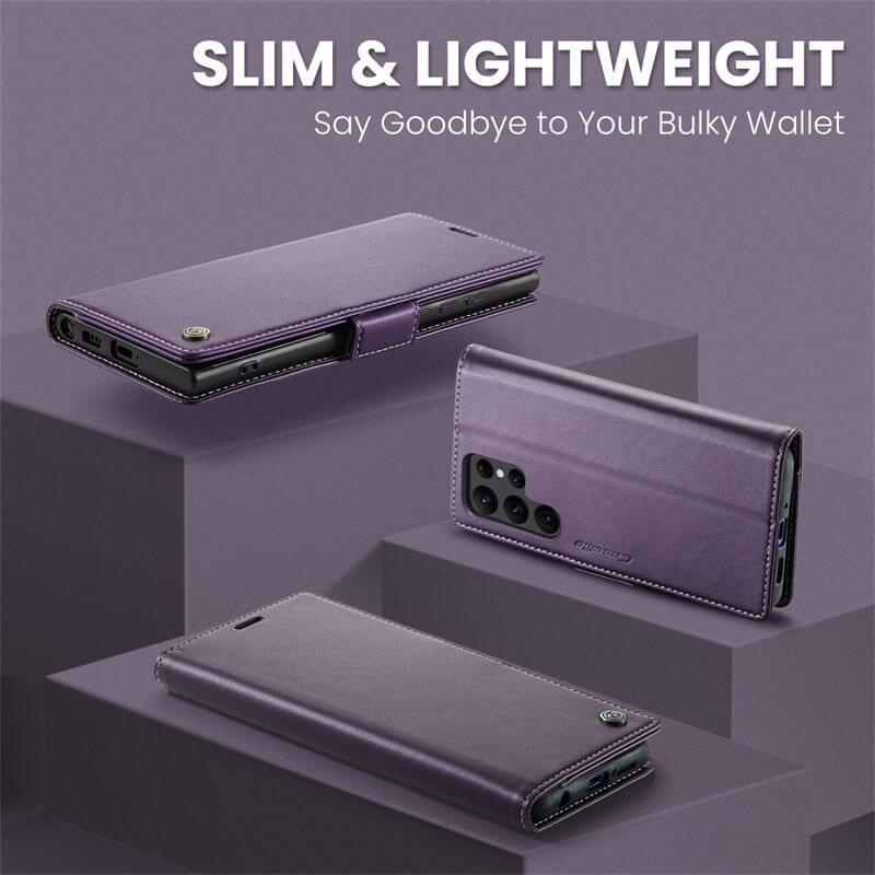 CaseMe Samsung Galaxy S22 Ultra Wallet RFID Blocking Magnetic Buckle Case - Image 3