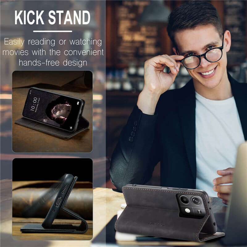 CaseMe Xiaomi Redmi Note 13 5G Wallet Suede Leather Case - Image 5