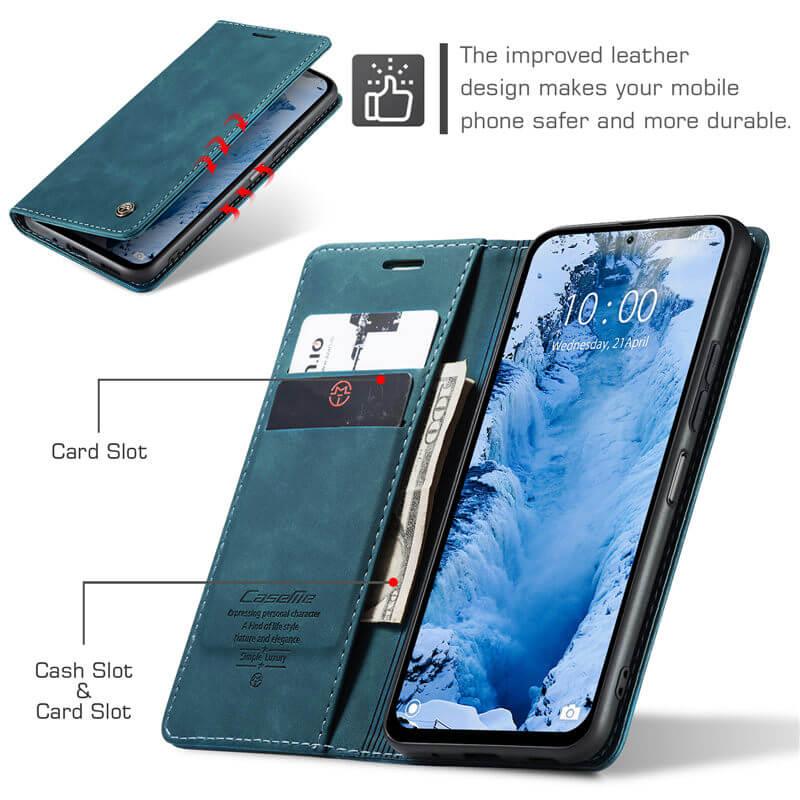 CaseMe Xiaomi Redmi Note 13 5G Wallet Suede Leather Case - Image 6