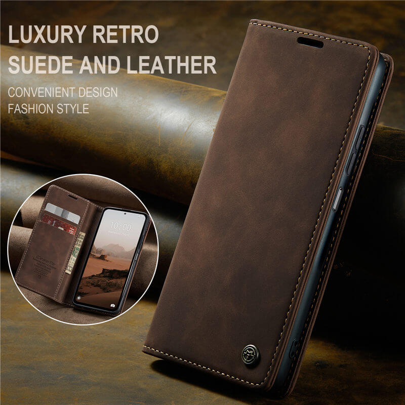CaseMe Xiaomi Redmi Note 13 5G Wallet Suede Leather Case - Image 3