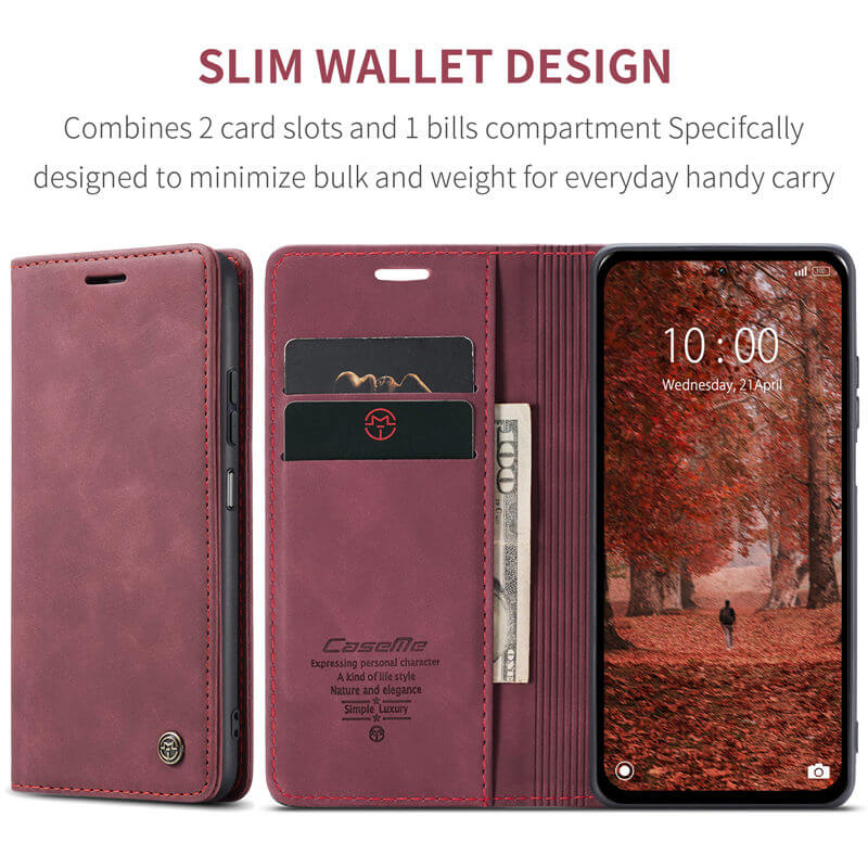 CaseMe Xiaomi Redmi Note 13 5G Wallet Suede Leather Case - Image 4