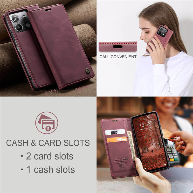 CaseMe Xiaomi Redmi Note 13 5G Wallet Suede Leather Case - Image 9