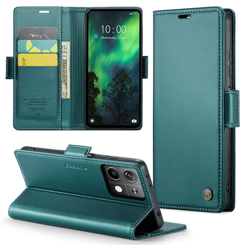 CaseMe Xiaomi Redmi Note 13 5G Wallet RFID Blocking Magnetic Buckle Case - Image 13