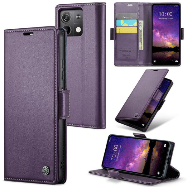 CaseMe Xiaomi Redmi Note 13 5G Wallet RFID Blocking Magnetic Buckle Case