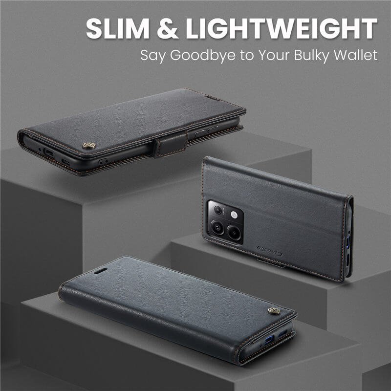 CaseMe Xiaomi Redmi Note 13 Pro 5G Wallet RFID Blocking Magnetic Buckle Case - Image 3