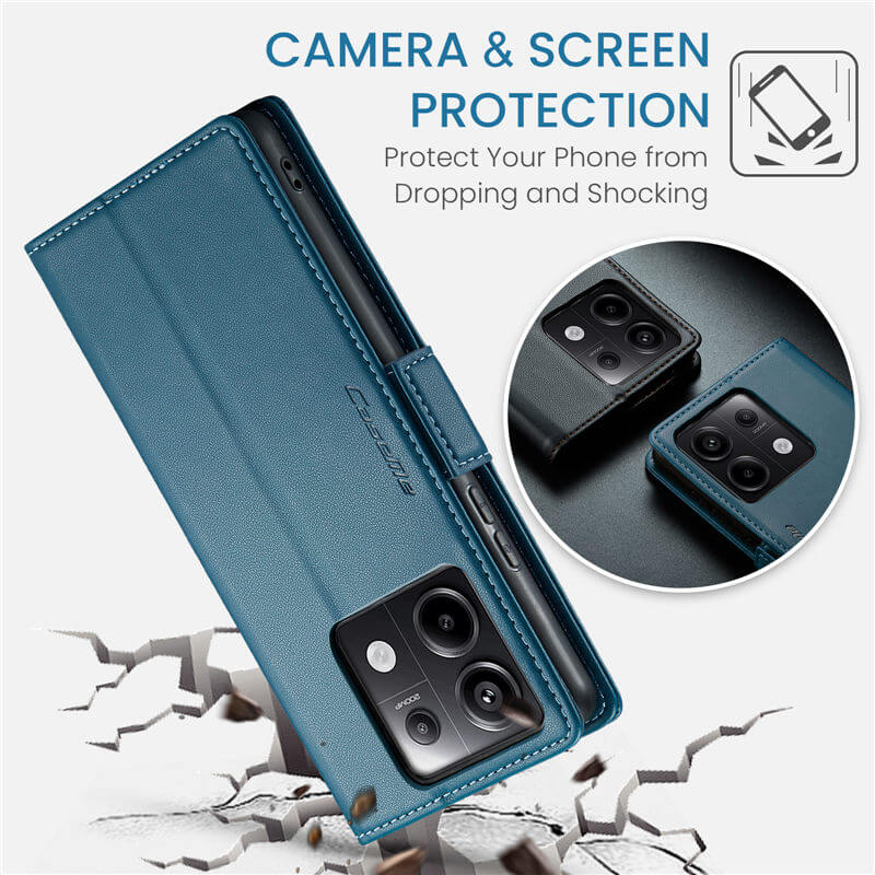 CaseMe Xiaomi Redmi Note 13 Pro 5G Wallet RFID Blocking Magnetic Buckle Case - Image 10