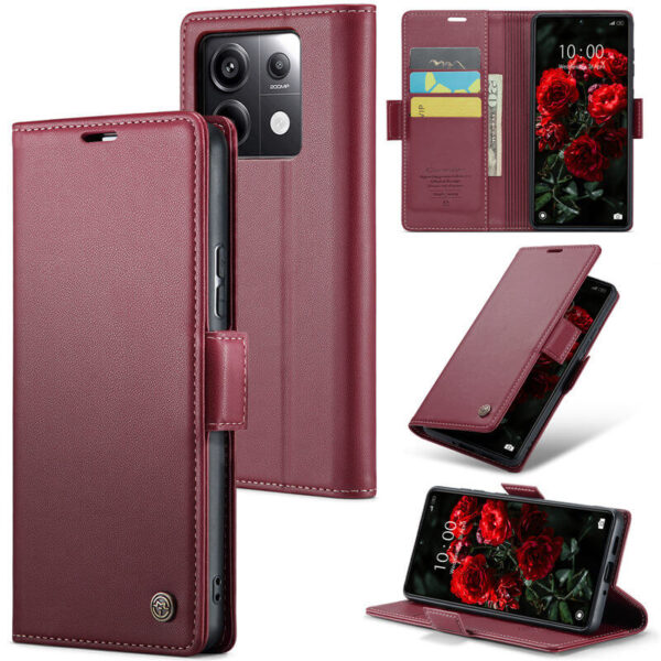 CaseMe Xiaomi Redmi Note 13 Pro 5G Wallet RFID Blocking Magnetic Buckle Case