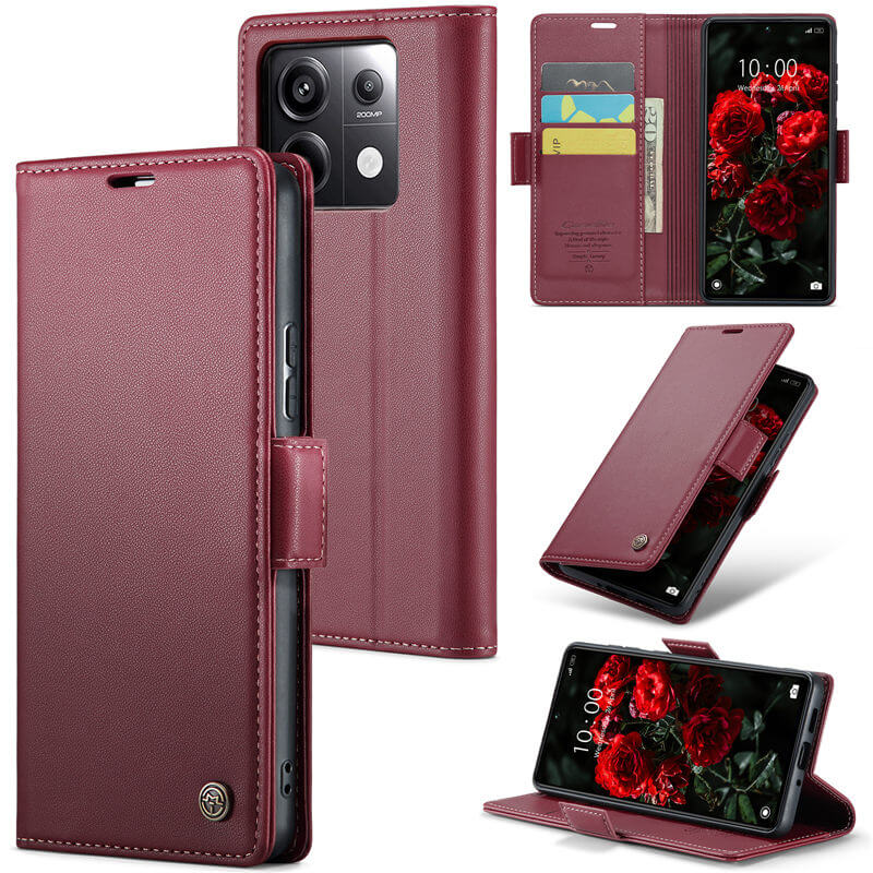 CaseMe Xiaomi Redmi Note 13 Pro 5G Wallet RFID Blocking Magnetic Buckle Case