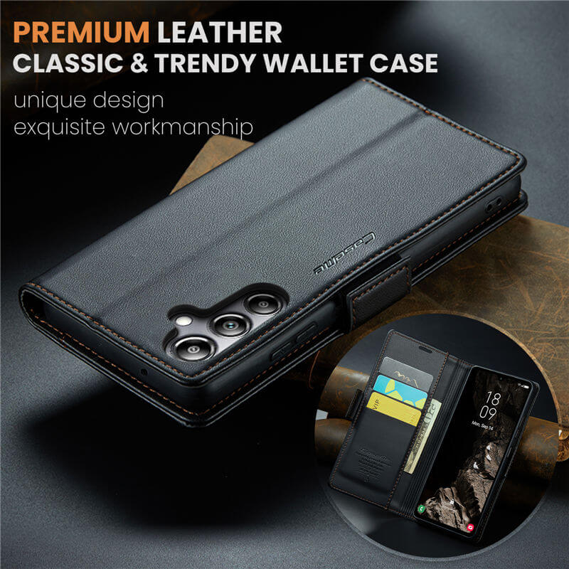 CaseMe Samsung Galaxy A05S Wallet RFID Blocking Magnetic Buckle Case - Image 9