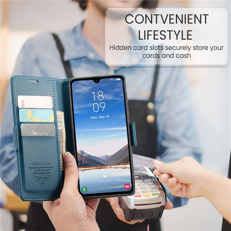 CaseMe Samsung Galaxy A05S Wallet RFID Blocking Magnetic Buckle Case - Image 4