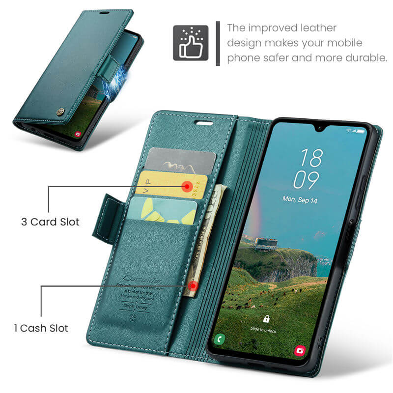 CaseMe Samsung Galaxy A05S Wallet RFID Blocking Magnetic Buckle Case - Image 6