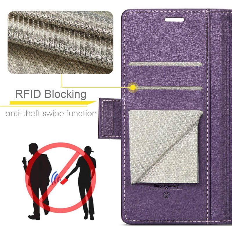 CaseMe Samsung Galaxy A05S Wallet RFID Blocking Magnetic Buckle Case - Image 7
