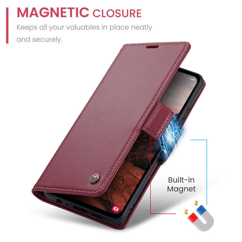CaseMe Samsung Galaxy A05S Wallet RFID Blocking Magnetic Buckle Case - Image 8