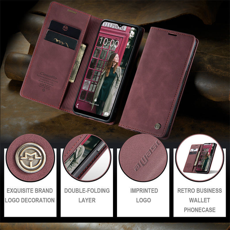 CaseMe Samsung Galaxy A12 Wallet Suede Leather Case - Image 10