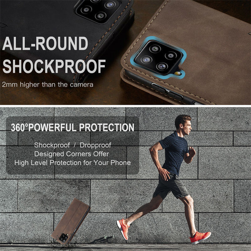 CaseMe Samsung Galaxy A12 Wallet Suede Leather Case - Image 9