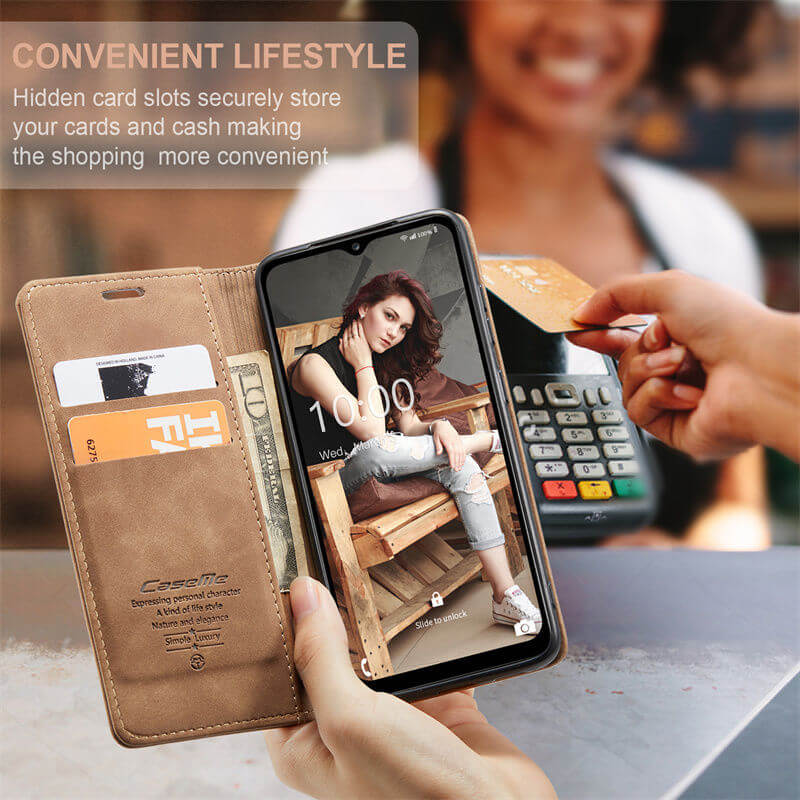 CaseMe Samsung Galaxy A12 Wallet Suede Leather Case - Image 8