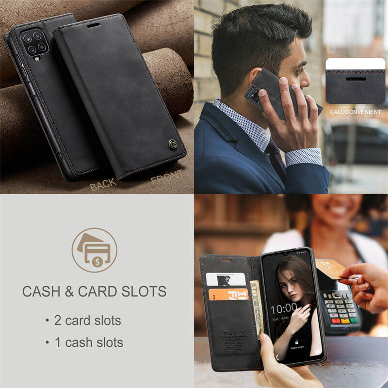 CaseMe Samsung Galaxy A12 Wallet Suede Leather Case - Image 6