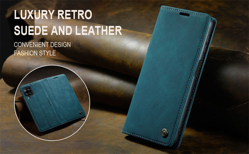 CaseMe Samsung Galaxy A12 Wallet Suede Leather Case