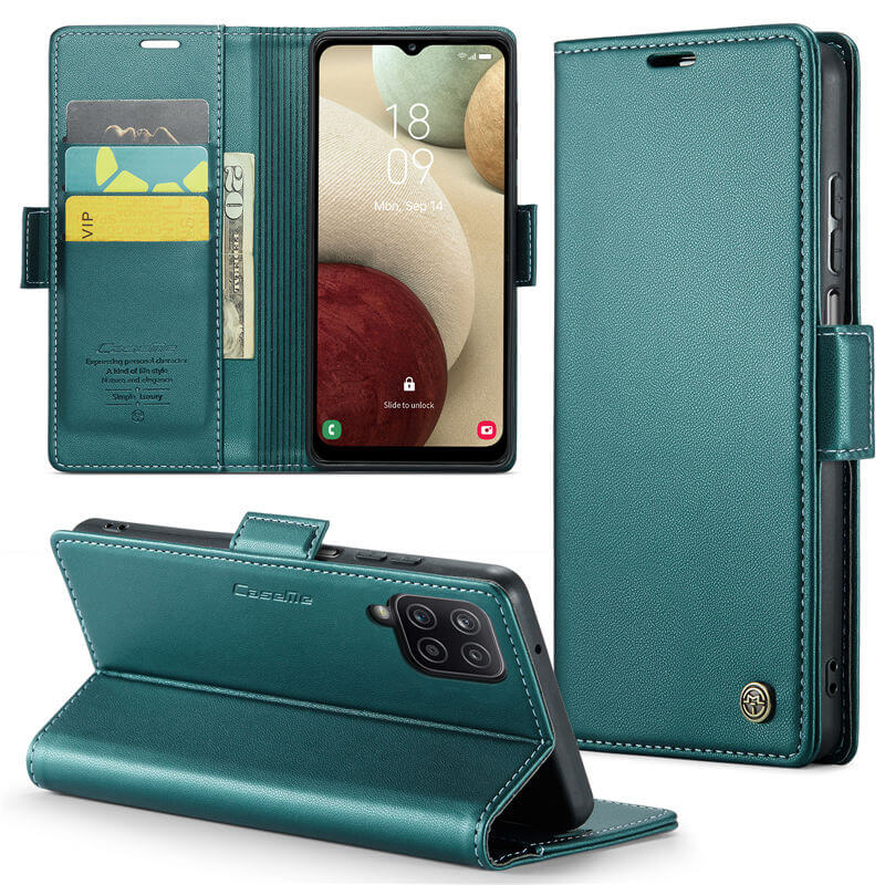 CaseMe Samsung Galaxy A12 5G Wallet RFID Blocking Magnetic Buckle Case - Image 13