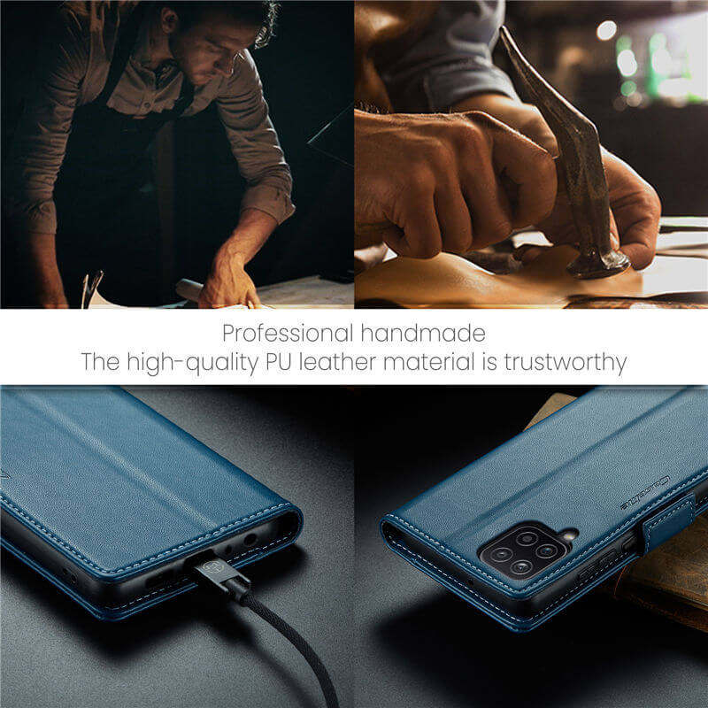 CaseMe Samsung Galaxy A12 5G Wallet RFID Blocking Magnetic Buckle Case - Image 11
