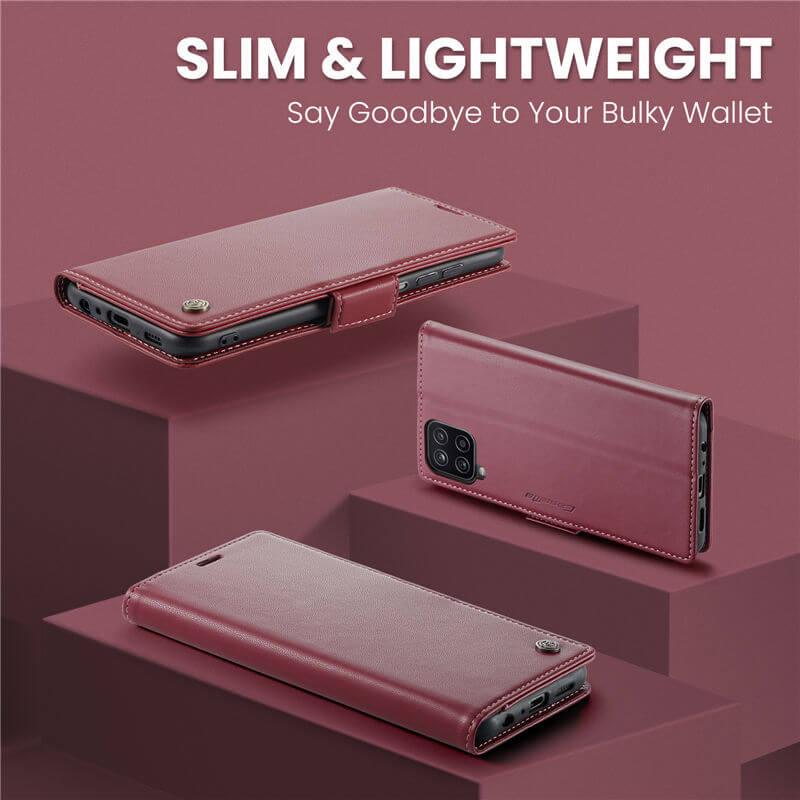 CaseMe Samsung Galaxy A12 5G Wallet RFID Blocking Magnetic Buckle Case - Image 3