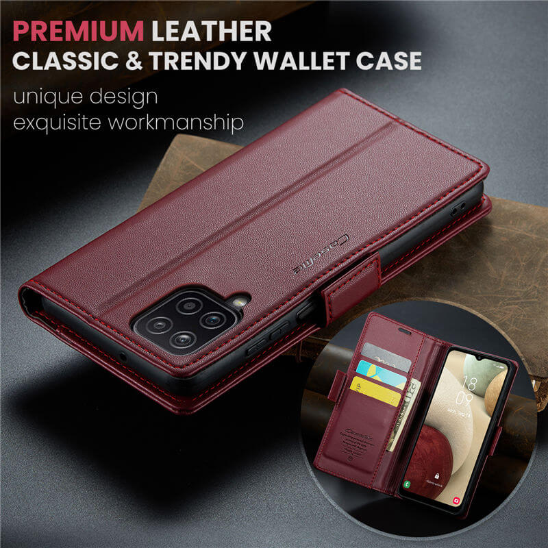 CaseMe Samsung Galaxy A12 5G Wallet RFID Blocking Magnetic Buckle Case - Image 9