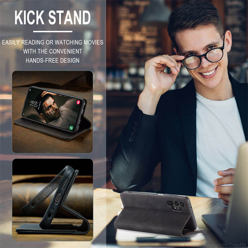 CaseMe Samsung Galaxy A13 Wallet Suede Leather Case - Image 4