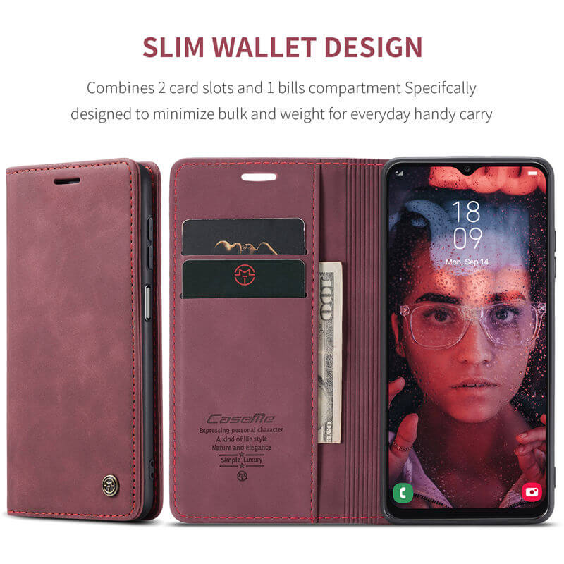 CaseMe Samsung Galaxy A13 Wallet Suede Leather Case - Image 3