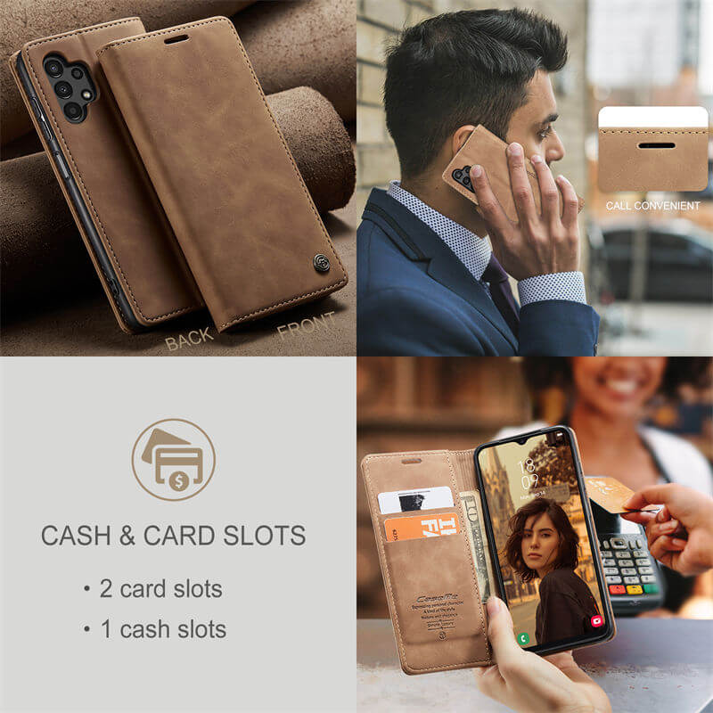 CaseMe Samsung Galaxy A13 Wallet Suede Leather Case - Image 6