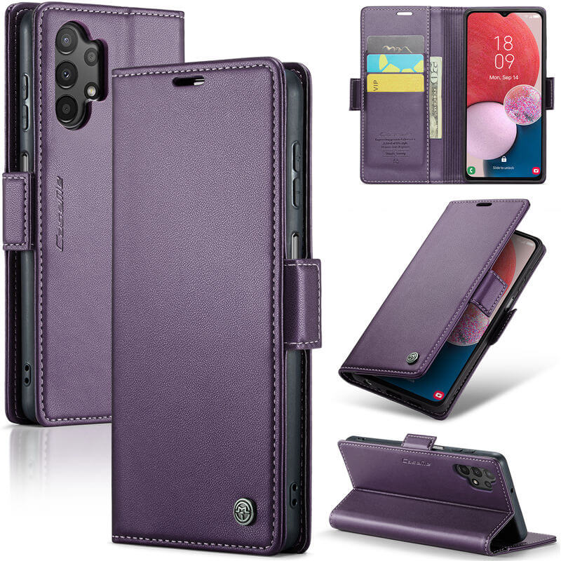 CaseMe Samsung Galaxy A13 Wallet RFID Blocking Magnetic Buckle Case