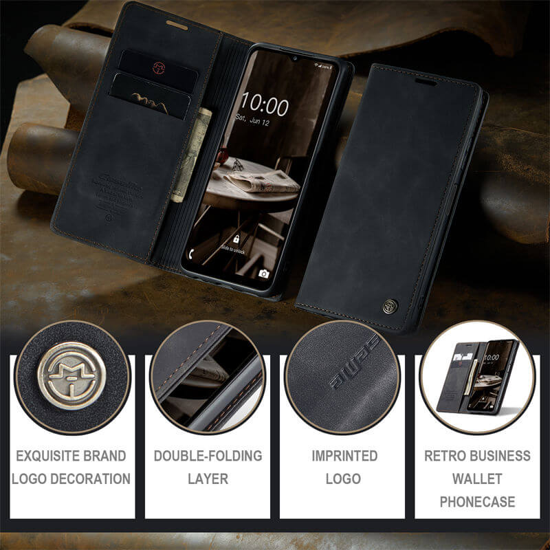 CaseMe Samsung Galaxy A14 Wallet Suede Leather Case - Image 9