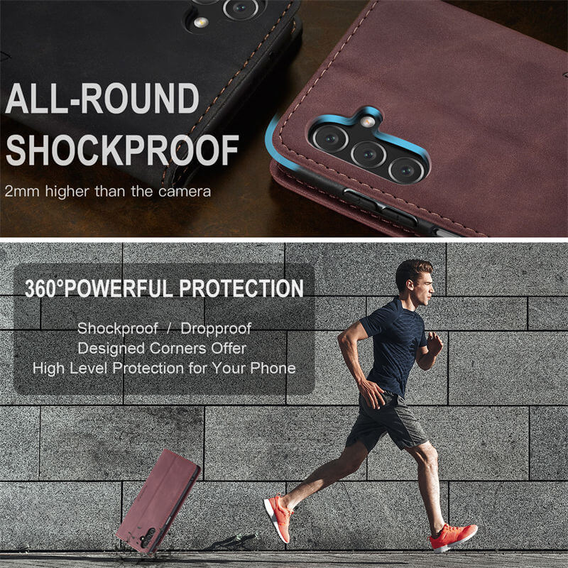 CaseMe Samsung Galaxy A14 Wallet Suede Leather Case - Image 8